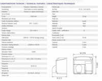 Asciugamani elettrico da parete Antivandalo - Ariel BP - Acciaio bianco con pulsante