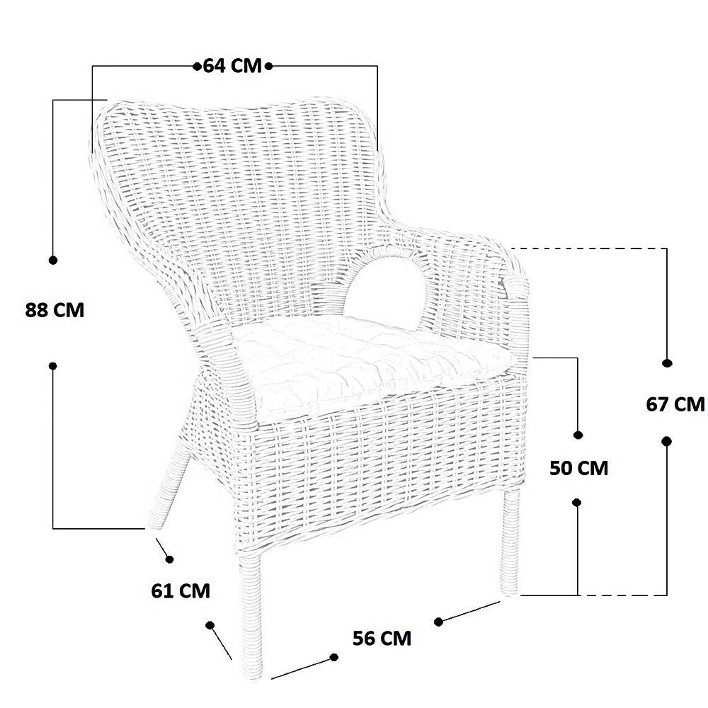 Poltrona Kariba grigio in vero rattan con cuscino in omaggio