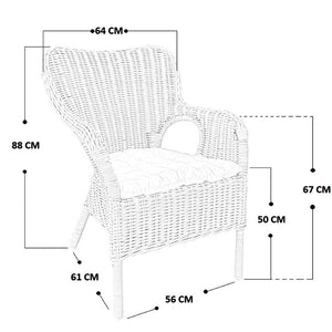 Poltrona Kariba grigio in vero rattan con cuscino in omaggio