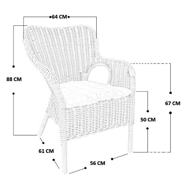 Poltrona Kariba grigio in vero rattan con cuscino in omaggio