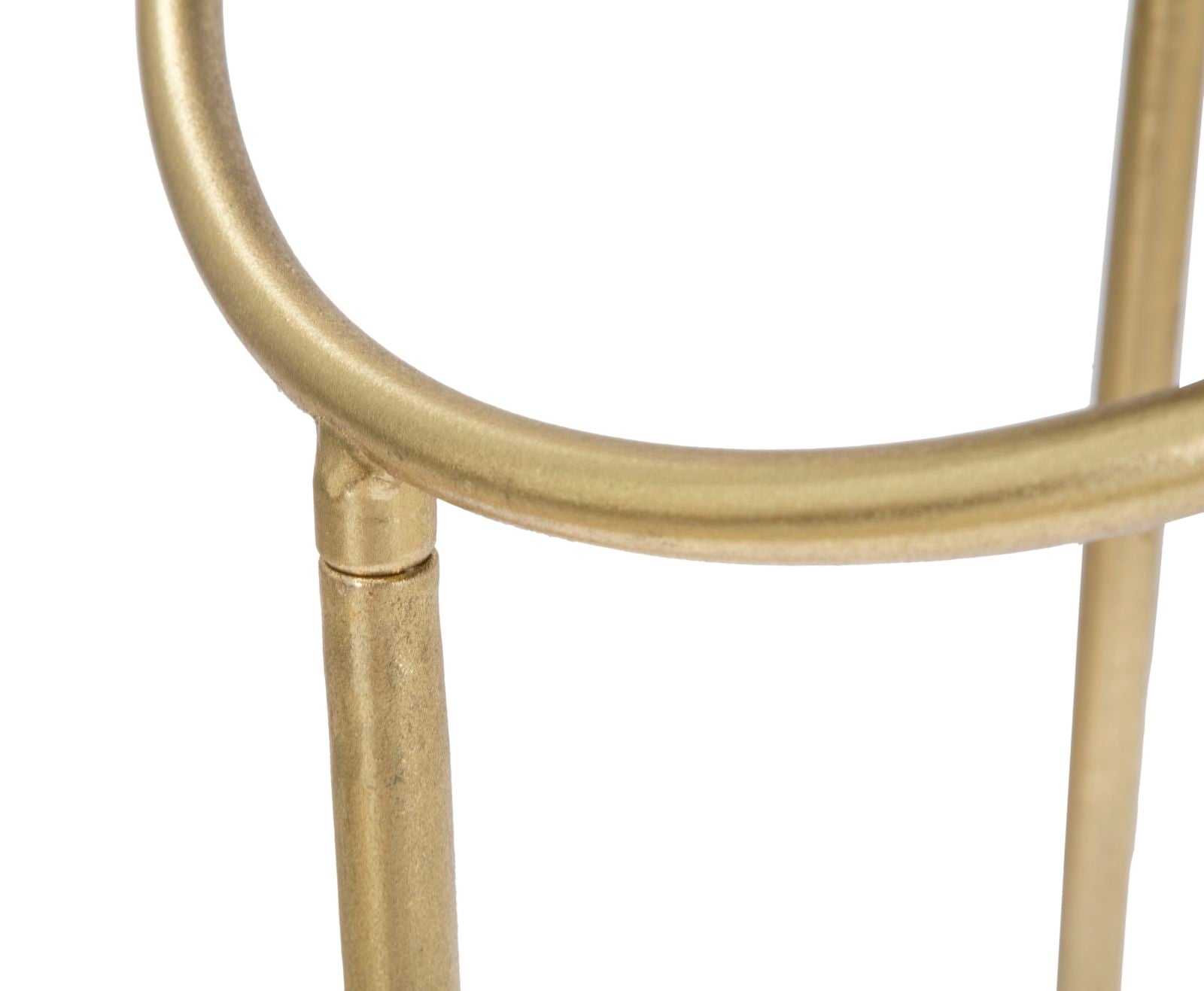 Porta Telefono Ring Ø40x80 cm in Ferro MDF e Specchio Nero e Oro