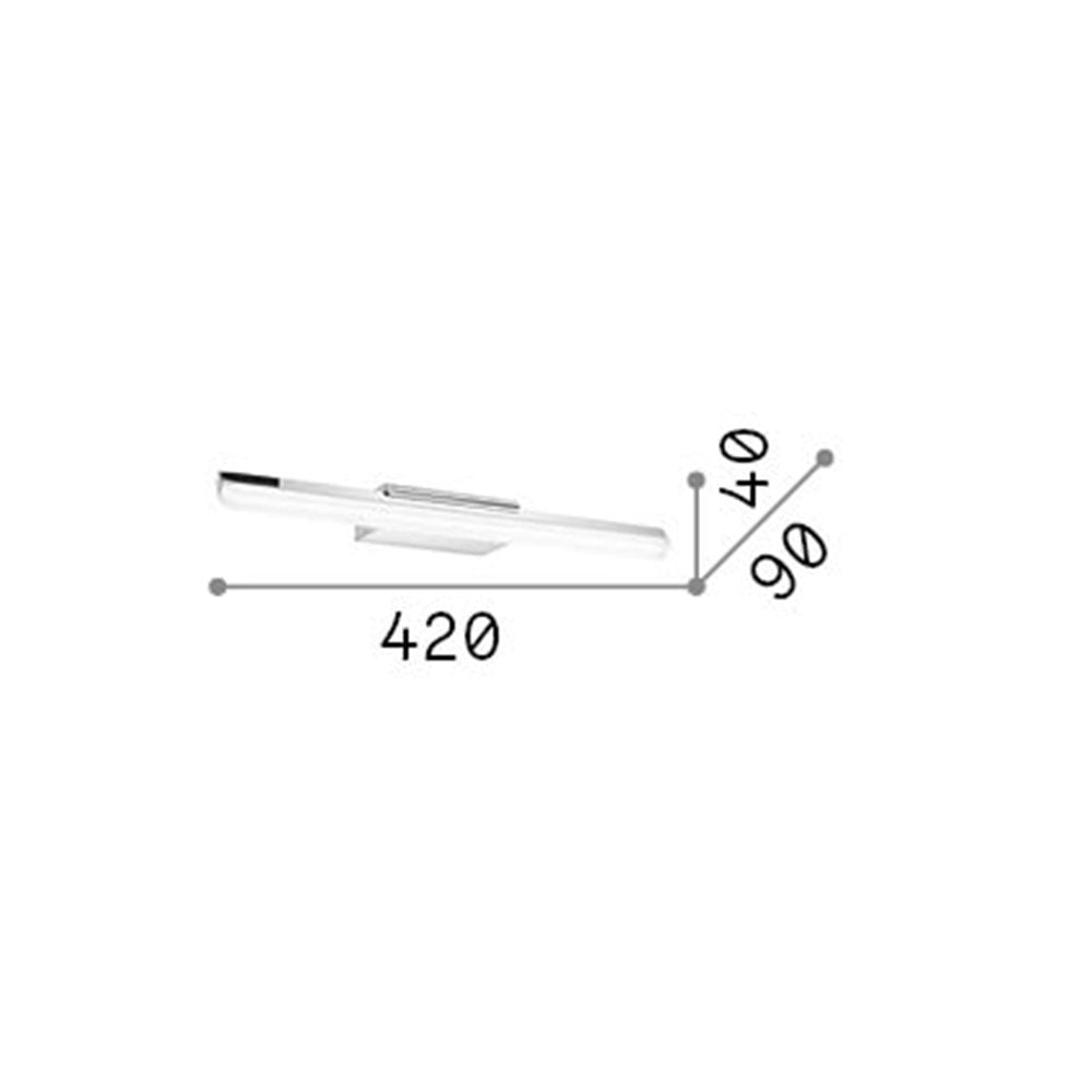 Applique Moderna Riflesso Alluminio Cromo Led 11W 3000K Luce Calda