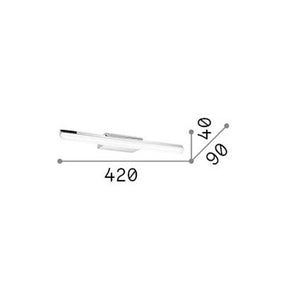 Applique Moderna Riflesso Alluminio Cromo Led 11W 3000K Luce Calda