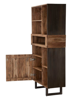 Libreria Mumbai 88x40x177 cm in Legno di Acacia e in Ferro Marrone e Nero