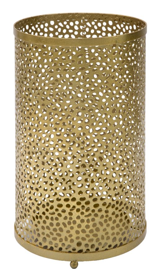 Porta Ombrelli Holes Glam Ø24x43 cm in Ferro Oro