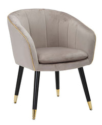 Poltrona Paris 62x58x78 cm in Legno Spugna Metallo e Poliestere Grigio,Nero e Oro