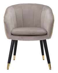 Poltrona Paris 62x58x78 cm in Legno Spugna Metallo e Poliestere Grigio,Nero e Oro