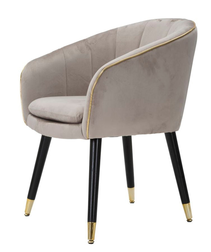 Poltrona Paris 62x58x78 cm in Legno Spugna Metallo e Poliestere Grigio,Nero e Oro