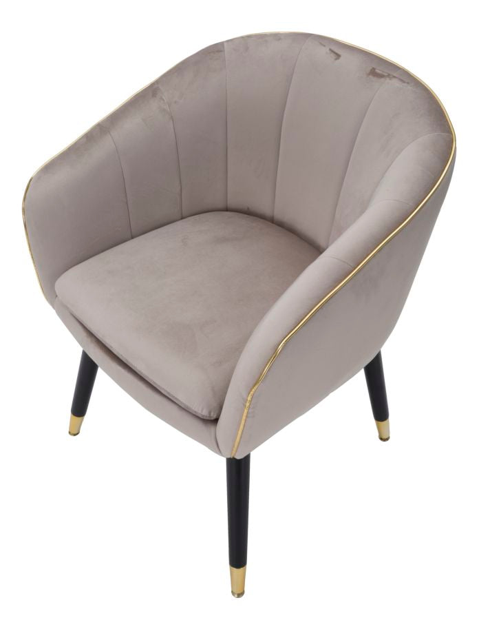 Poltrona Paris 62x58x78 cm in Legno Spugna Metallo e Poliestere Grigio,Nero e Oro