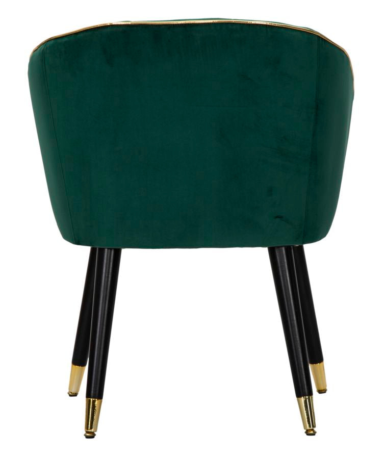 Poltrona Paris 62x58x78 cm in Legno Spugna Metallo e Poliestere Verde e Oro