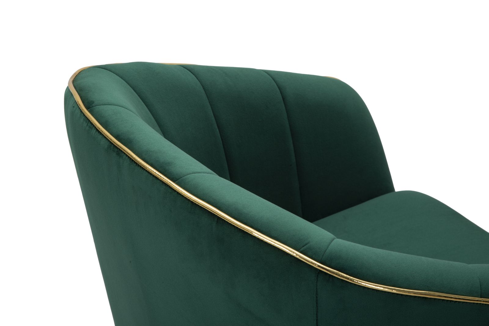 Poltrona Paris 62x58x78 cm in Legno Spugna Metallo e Poliestere Verde e Oro