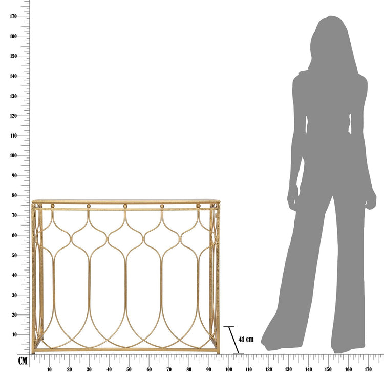 Consolle Arab 96,5x41x78 cm in Ferro Oro