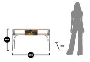 Console Mustang 130x40x80 cm in Legno di Acacia e in Ferro Marrone e Grigio