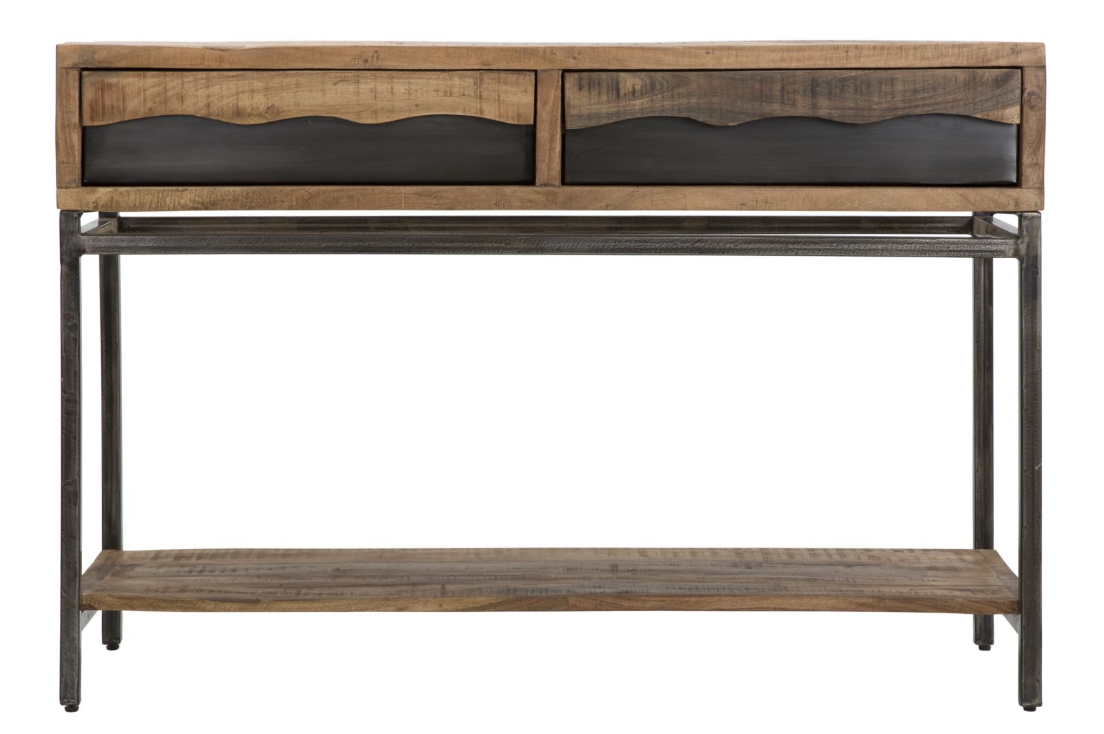 Console Yellowstone 118x40x80 cm in Legno di Acacia e Ferro Marrone e Nero