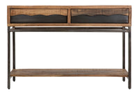 Console Yellowstone 118x40x80 cm in Legno di Acacia e Ferro Marrone e Nero