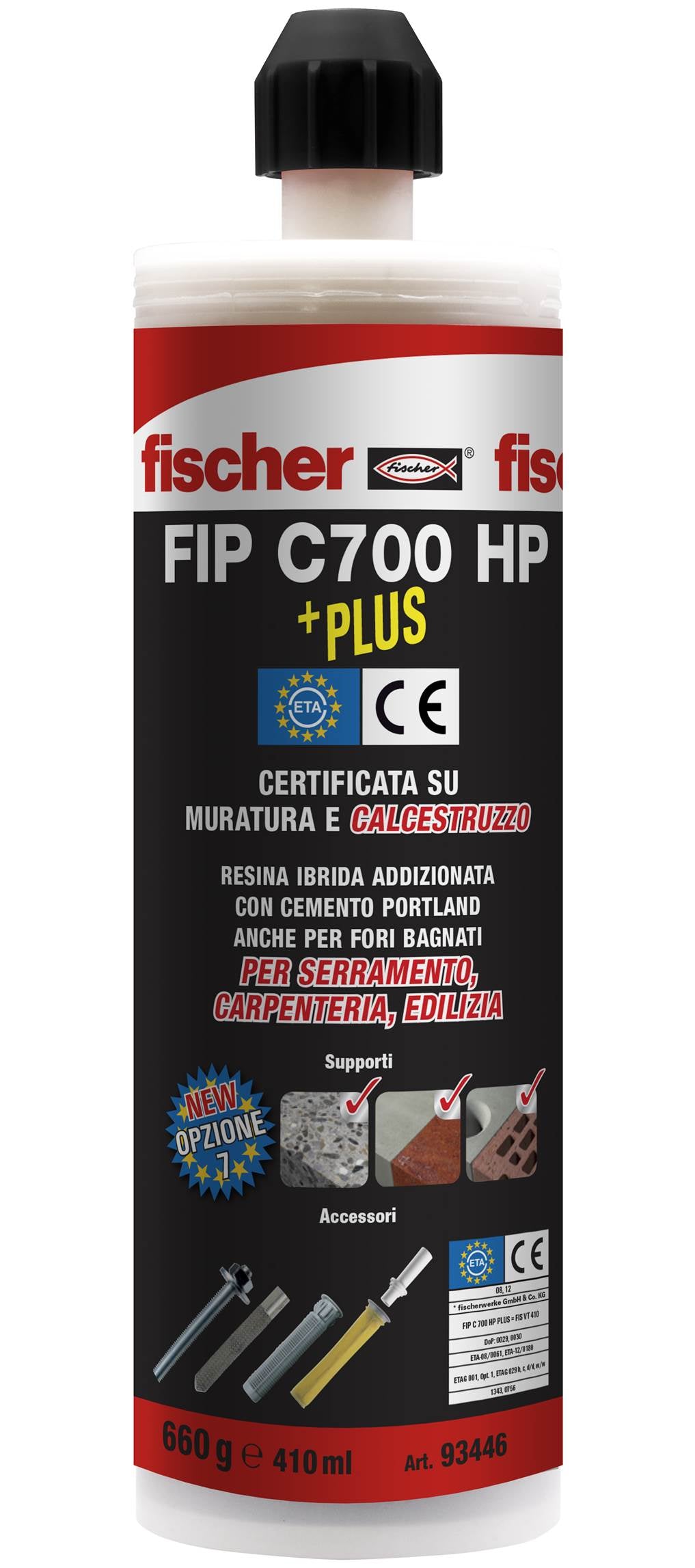 Fischer ancorante chimico fip c700 hp plus cartuccia  ml. 410 (12 pezzi) - Fischer