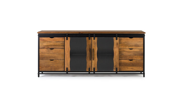 Credenza in massello di mango e metallo