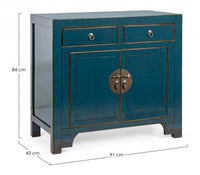 Credenza 2 Ante 2 Cassetti 91x43x84h cm Jinan Blu