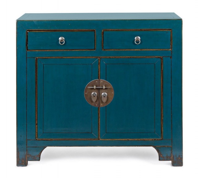 Credenza 2 Ante 2 Cassetti 91x43x84h cm Jinan Blu