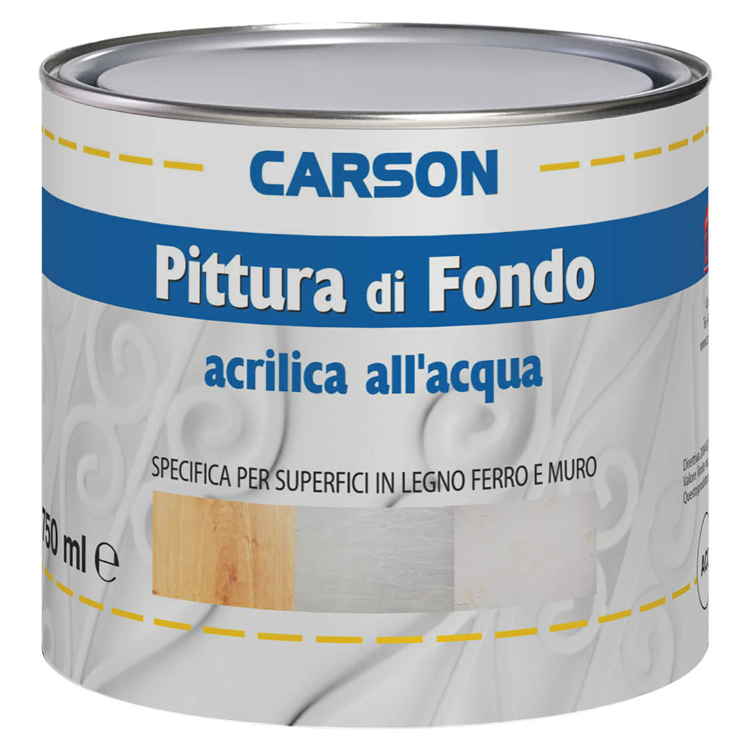 Carson PRIMER PITTURA DI FONDO acrilica all'acqua Per Legno Ferro Muro BIANCO 750 ml