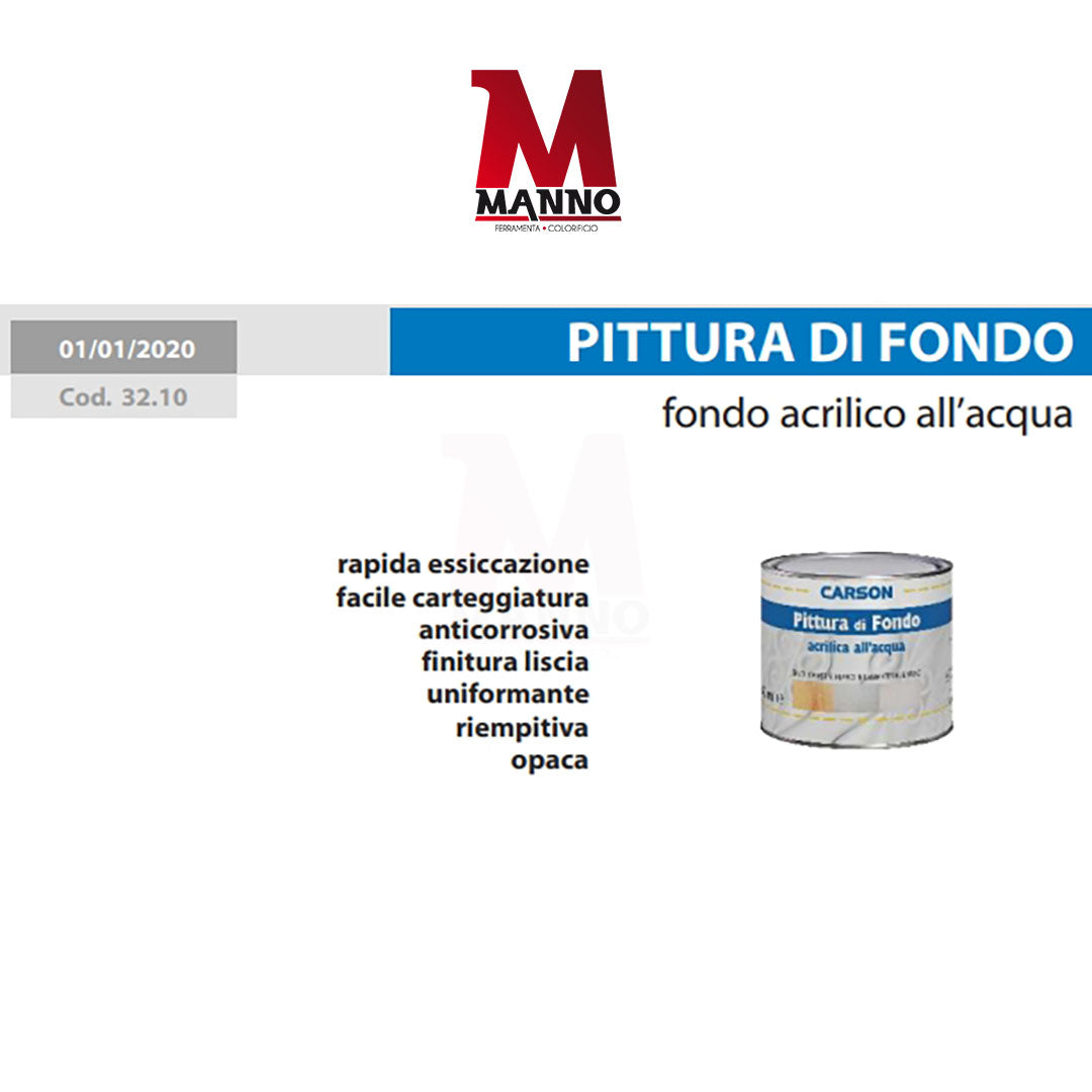 Carson PRIMER PITTURA DI FONDO acrilica all'acqua Per Legno Ferro Muro BIANCO 750 ml