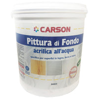 Carson PRIMER PITTURA DI FONDO acrilica all'acqua Per Legno Ferro Muro BIANCO 2,5 lt