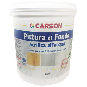 Carson PRIMER PITTURA DI FONDO acrilica all'acqua Per Legno Ferro Muro BIANCO 2,5 lt