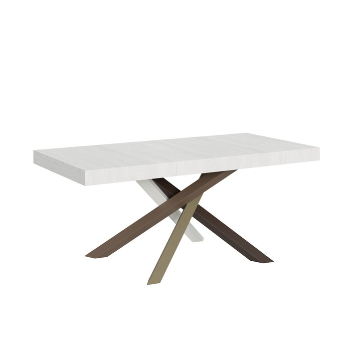 Tavolo Allungabile - VOLANTIS Telaio: 4/C, Colore: Bianco Frassino, Dimensioni: 90x180/284