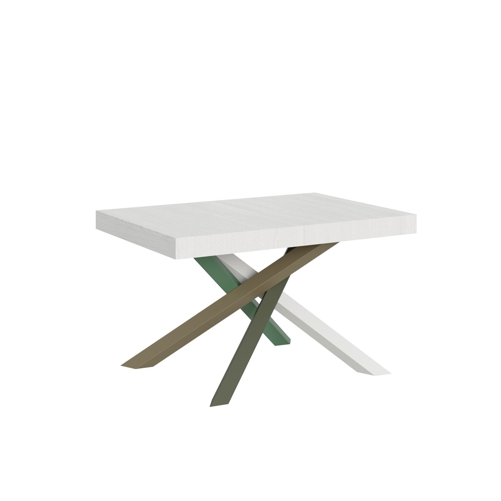 Tavolo Allungabile - VOLANTIS Telaio: 4/A, Colore: Bianco Frassino, Dimensioni: 90x130/234