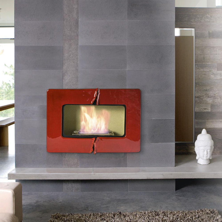 Camino Bioetanolo da Parete in Ceramica 60x40 cm Ferazzoli Wall Rosso