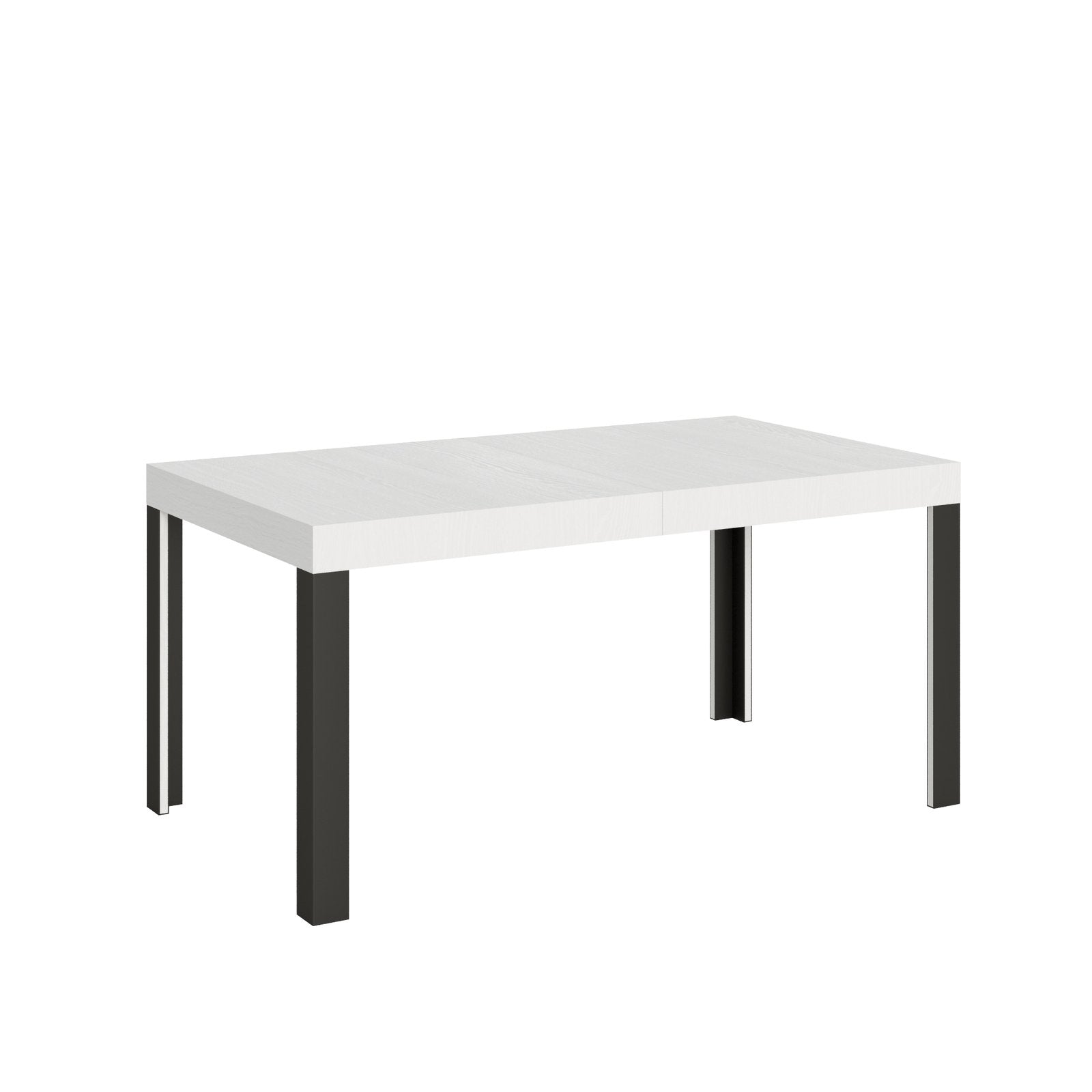 Tavolo da pranzo Allungabile - LINEA Dimensioni: 80x160/244, Telaio: Antracite, Colore: Bianco Frassino