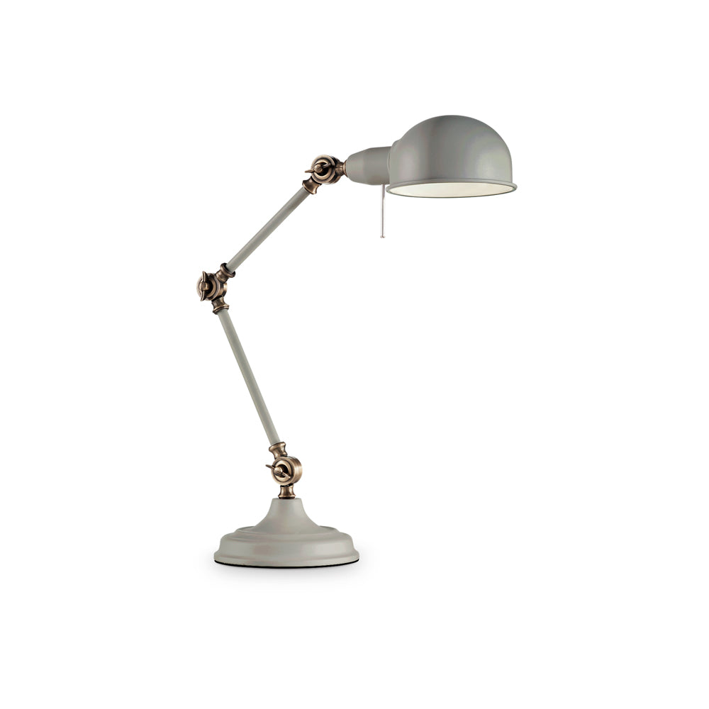 Lampade Da Scrivania Industrial-Minimal Truman Metallo Grigio 1 Luce E27