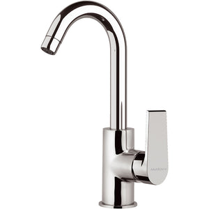 Rubinetto Miscelatore Monocomando Alto Girevole Lavabo in Ottone Mariani Artic Cromato