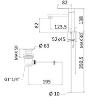 Rubinetto Miscelatore Monocomando Lavabo in Ottone Mariani Polar Cromato