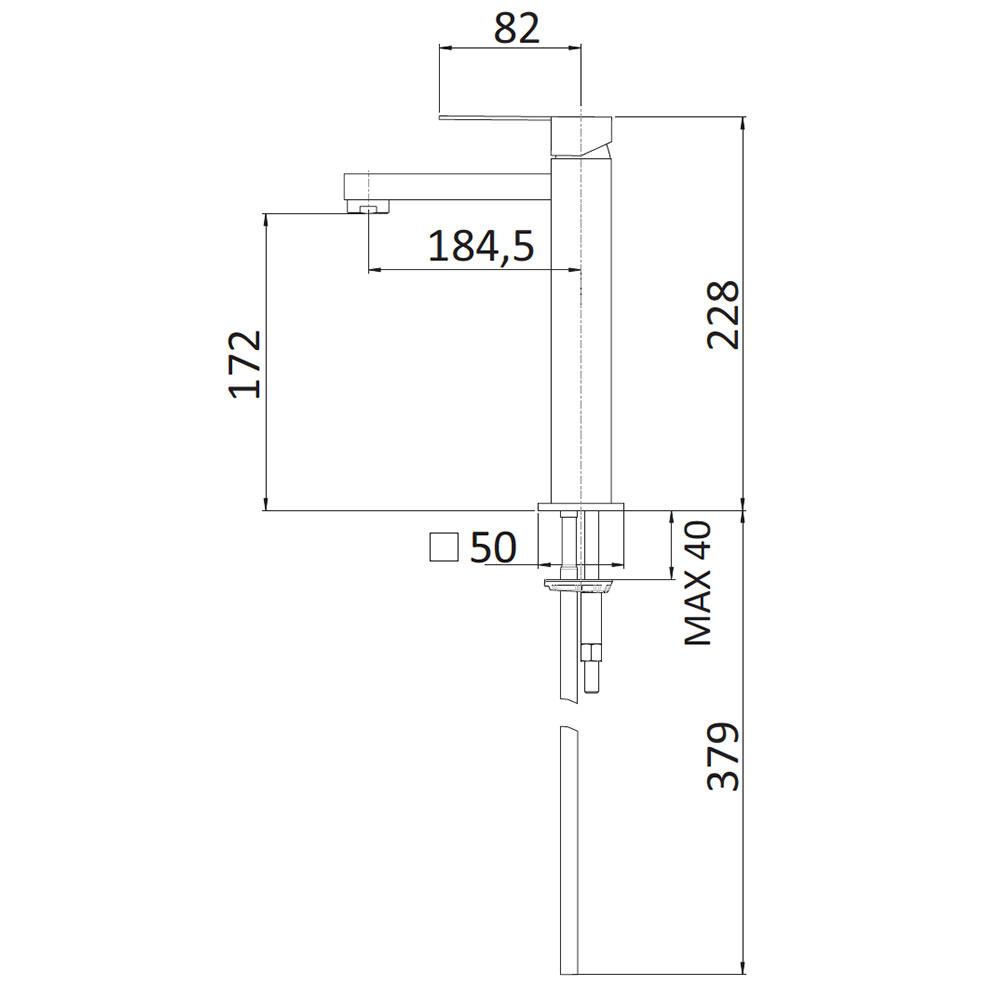 Rubinetto Miscelatore Monocomando Lavabo Alto in Ottone Mariani Polar Cromato