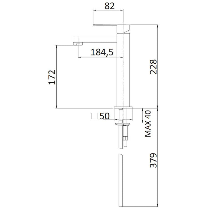 Rubinetto Miscelatore Monocomando Lavabo Alto in Ottone Mariani Polar Cromato