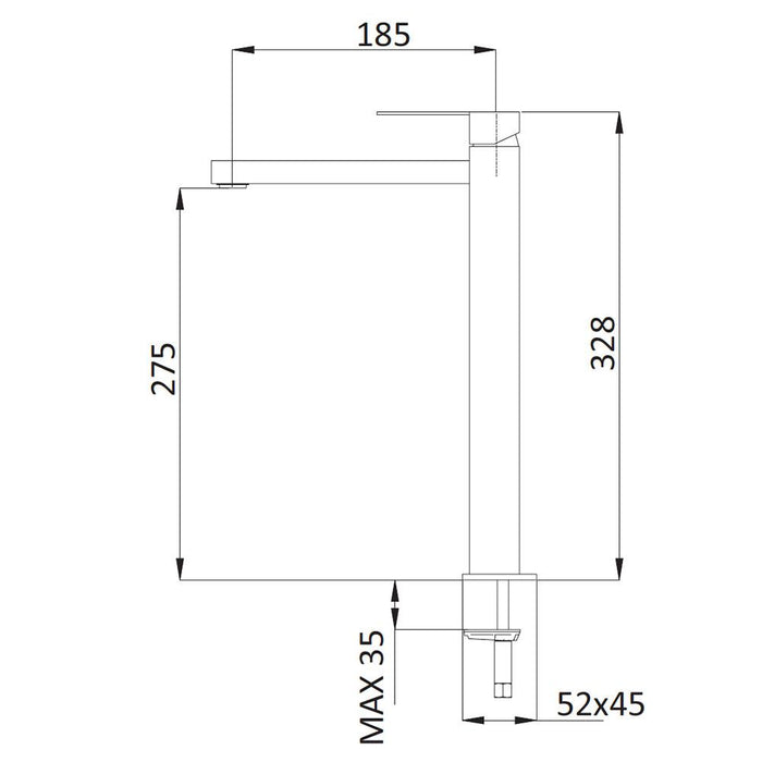 Rubinetto Miscelatore Monocomando Lavabo Alto XXL in Ottone Mariani Polar Cromato