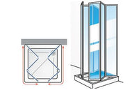 Box Doccia 3 lati a Scomparsa in Acrilico e Telaio in Alluminio Bianco - Misura: 72 x 92 x 72 x h185