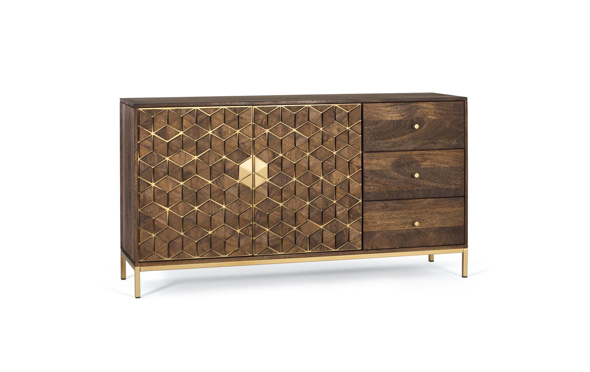 Credenza in legno di mango e metallo