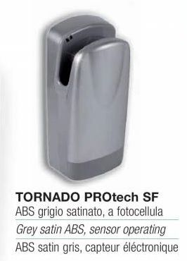 Asciugamani elettrico da parete - Tornado Protech SF - Plastica grigio