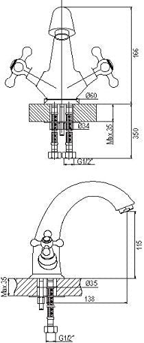 Rubinetto bagno Per Lavabo Vintage ramato stile antico