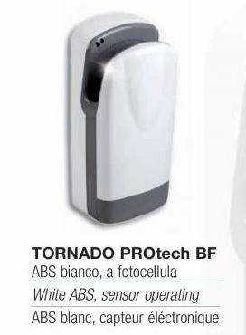 Asciugamani elettrico da parete - Tornado Protech BF - Plastica bianco