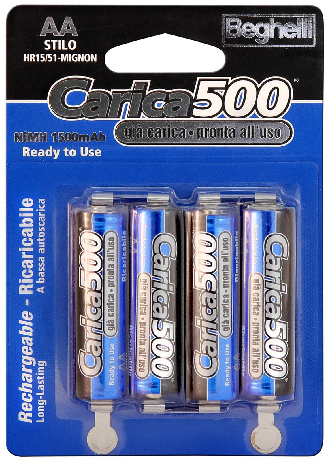 10blister beghelli batterie ricaricabili mah1500 stilo bl.4 8851 14928