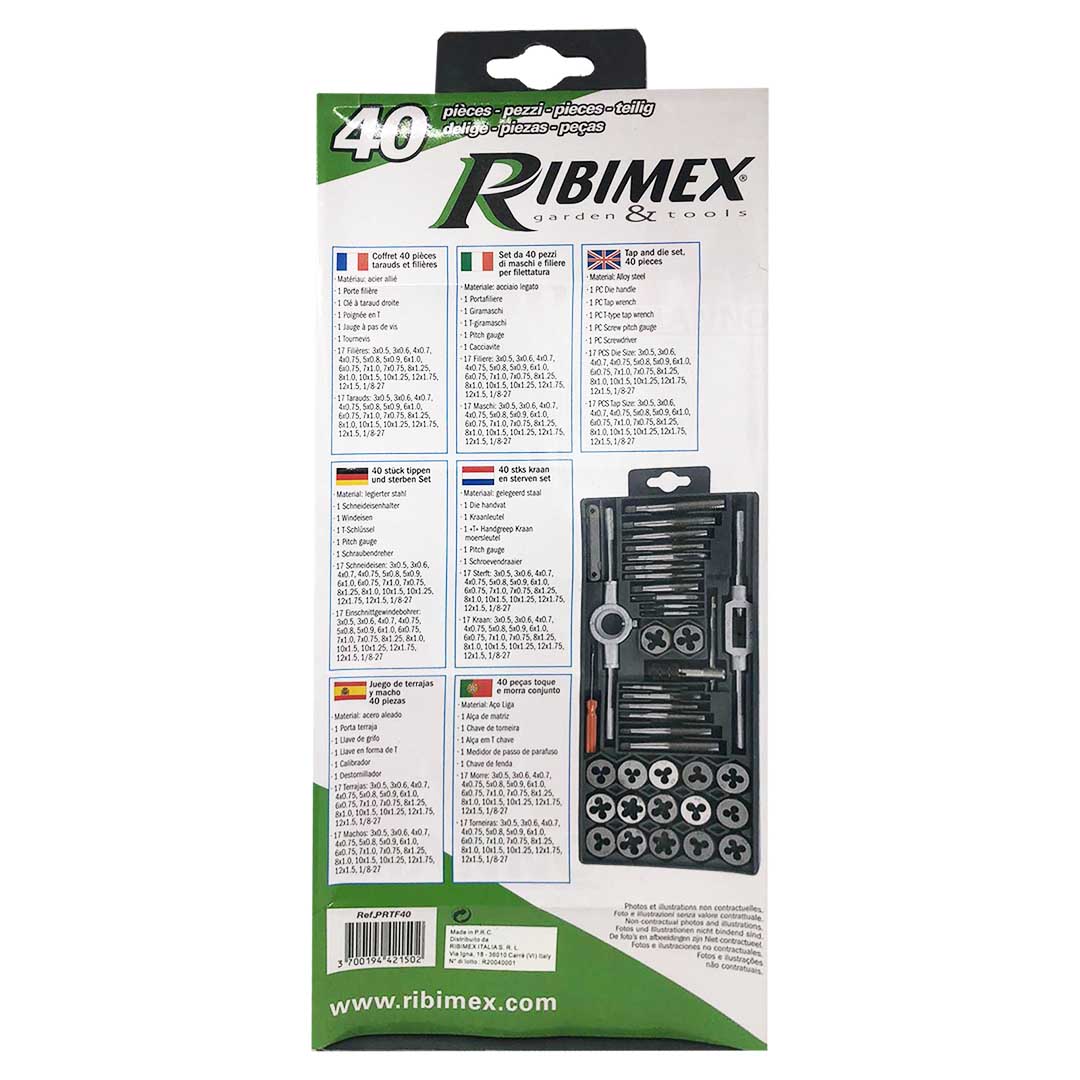 Set filettatrice 40 pz - Ribimex PRTF40