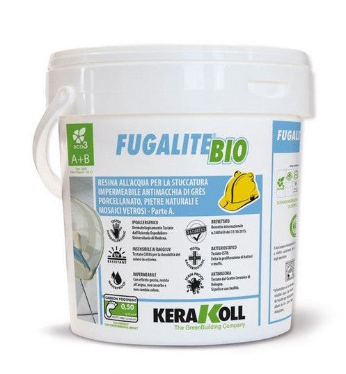 Fugalite Bio Eco Color Bianco-Resina All'Acqua Per Stuccatura Impermeabile E Antimacchia Effetto Seta A+B 3Kg-Kerakoll