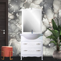 Arredo bagno 85 contemporaneo bianco shabby specchio