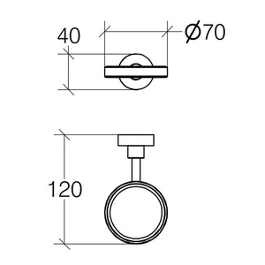 Supporto singolo per sostegno bicchiere portaspazzolino  in ottone cromato Lineabeta collezione Baketo