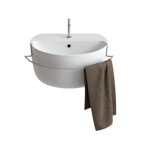 Lavabo per installazione a parete o appoggio linea Gran Mascalzone Domus Falerii cm 60x 40x33,5h completo di porta salviette