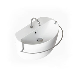 Lavabo per installazione a parete o appoggio linea Gran Mascalzone Domus Falerii cm 60x 40x33,5h completo di porta salviette