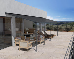 Pergola Addossata in Alluminio Capri 3X8.6 m Grigio 